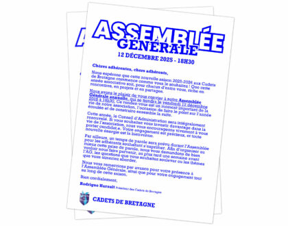 Assemblée Générale, bénévolat, badges et stages : l’actualité des Cadets de Bretagne