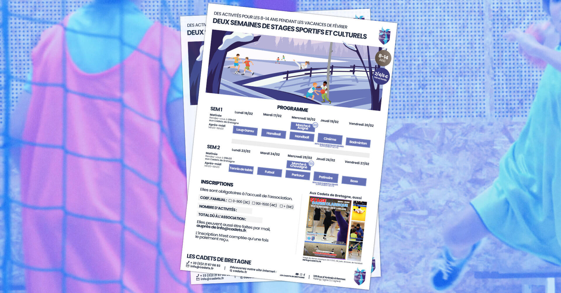 Vacances de février : des stages sportifs et culturels pour les 8-14 ans